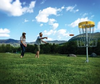An image of Dude Clothing Discover the scene smugglers notch disc golf course