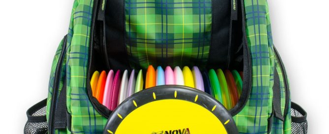 An image of organized disc golf bag