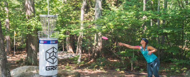 An mage of Dude Clothing Tournament Coverage MVP Open Maple Hill Disc Golf Course