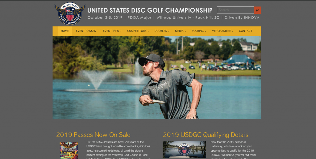 an image of front page website of USDGC